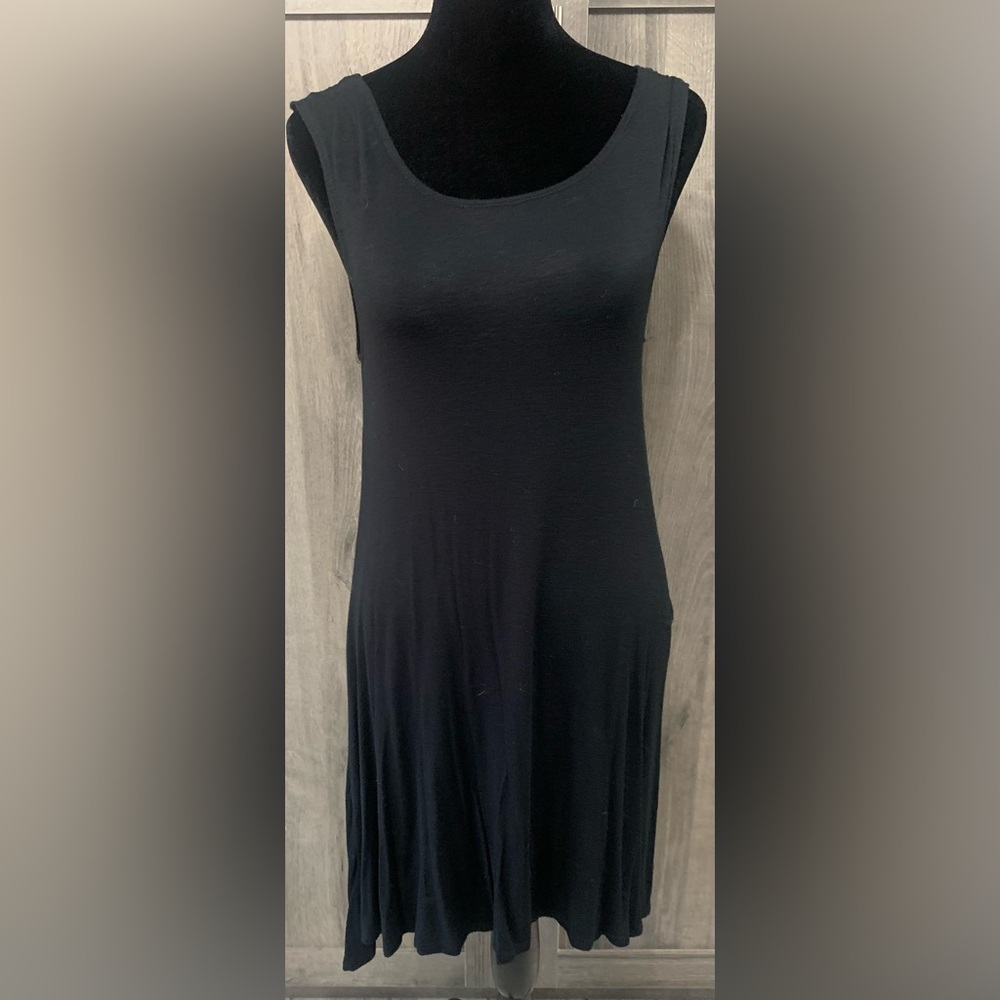 Heart & Hips Black Cotton Mini Sleeveless Swing Dress Women's Size Small